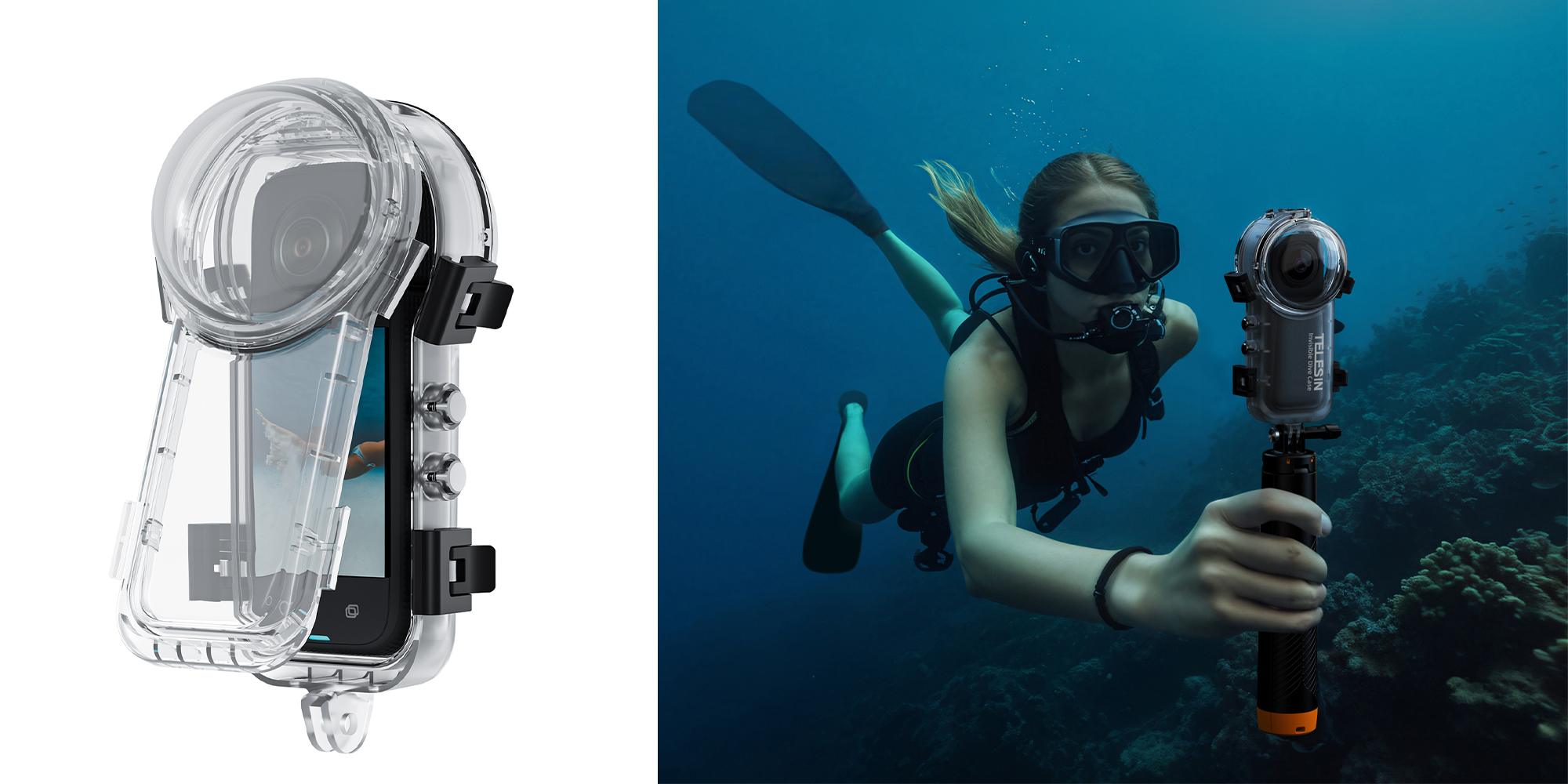 Obudowa wodoodporna Telesin S4-WTP-08-TIS do kamer Insta360 X4